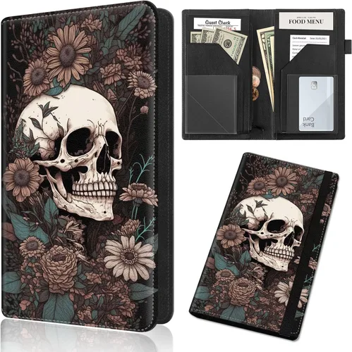 Miniatura 17 de Server Book,Waitress Book,5x9 Inch Server Books for Waitress & Waiter, Cute PU Leather Serving Book Guest Check Presenters Organizer with Zipper