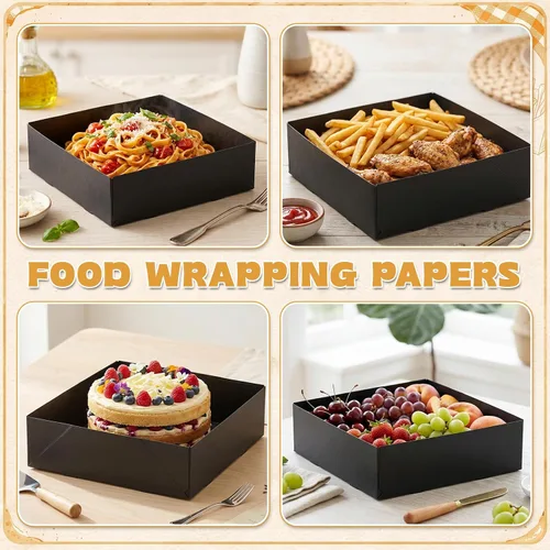 Miniatura 2 de Mimorou 50 Pack Kraft Paper Food Trays, 7.9" x 7.9" x 2.4", Large 4 Corner Pop up Cardboard Snack Trays for Movie Night, Disposable Foldable Food