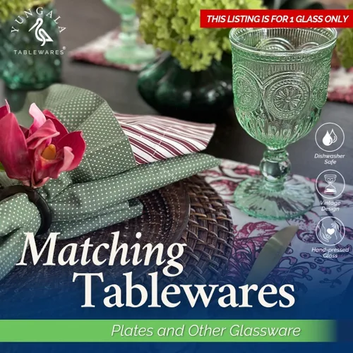 Miniatura 4 de Copa de vino verde para reemplazo/piezas de repuesto de Yungala Green Glassware Este listado es solo para 1 vaso