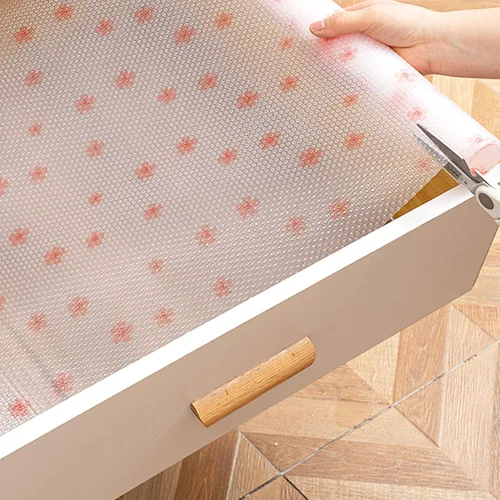 Revestimiento de estante de flores de cerezo - Forro para cajones y gabinetes sin adhesivo, papel para estantes de cocina impermeable y Flor de