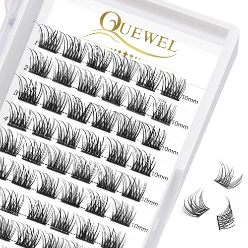 Miniatura 19 de QUEWEL Kit de extensión de pestañas DIY, racimos de pestañas 3D con 280 piezas, racimos de pestañas mixtas de 10-16 mm (30+40+50D), pinzas