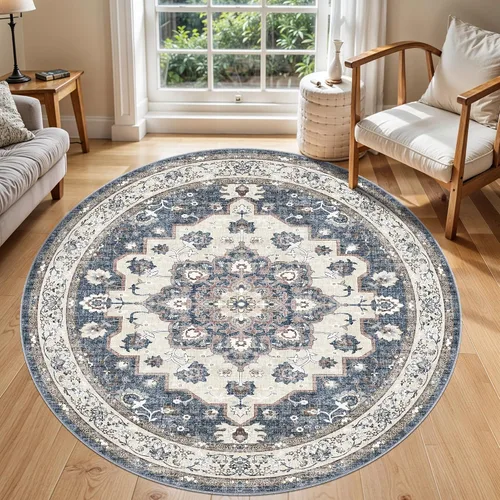 Miniatura 12 de Alfombra lavable de 2 x 3 pies para entrada: alfombras vintage con respaldo antideslizante para cocina, baño, alfombra resistente al agua