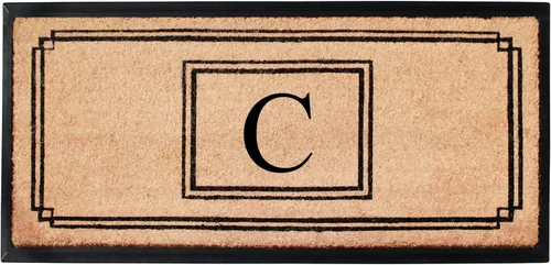 Miniatura 81 de A1HC - Tapete de puerta con monograma de fibra de coco natural para puerta delantera, 24 x 48, felpudo duradero tratado anti-desprendimiento