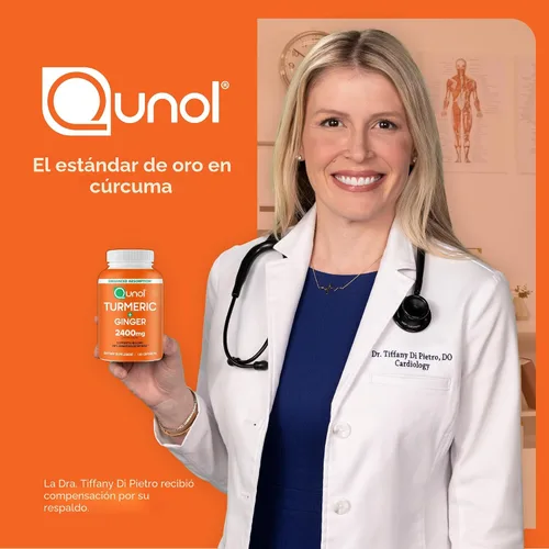 Miniatura 11 de Curcumina de cúrcuma con pimienta negra y jengibre, Qunol 2400 mg tumérica y jengibre, cápsulas de cúrcuma, suplemento de apoyo articular, 95%