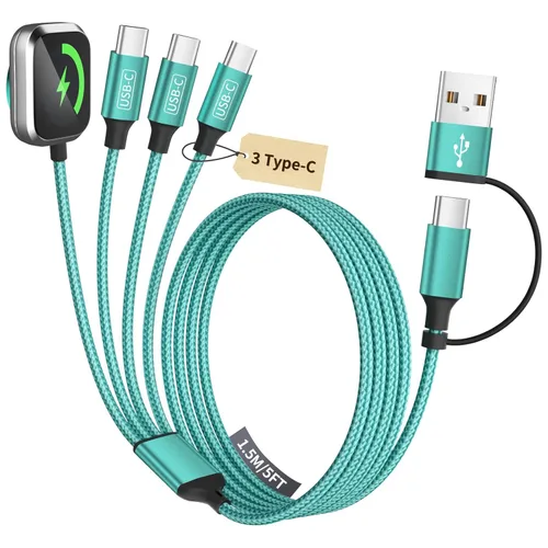 Miniatura 14 de Cruise Essentials Cable de Carga 4 en 2 para Cargador Apple iWatch/iPhone 17/Lightning/Micro, Cable Cord de Carga Múltiple de Viaje Compatible