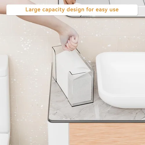 Miniatura 4 de Dispensador de toallas de papel de baño transparente, soporte para toallas de papel acrílico triple de 11 pulgadas de largo, dispensador de toallas