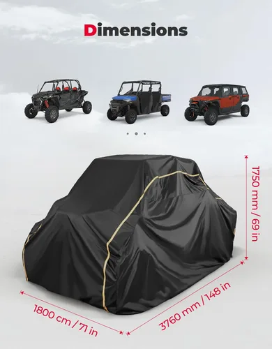 Miniatura 2 de KEMIMOTO Funda UTV de 4 plazas compatible con Polaris RZR XP 4 1000, Polaris Ranger Crew 570, Kawasaki Mule Pro, Gator XUV S4, Zforce 950 Sport 4