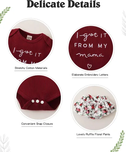 Miniatura 4 de Conjunto de ropa para bebé recién nacido conjunto de pantalones cortos florales de verano linda ropa de bebé niña
