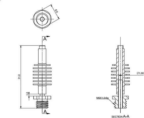 Miniatura 6 de Impresora 3D Bloque calefactor de cobre chapado a alta temperatura de 932.0 °F compatible con Phaetus Dragon Hotend Standard High Flow Extrusora
