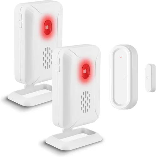 Miniatura 11 de Alarmas de puerta cuando se abre, GreenCYCLE - Campanillas de puerta cuando se abre la puerta con volumen ajustable de 4 niveles, rango de 600 pies