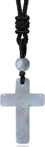 Miniatura 11 de XIANNVXI Collar puntiagudo con piedra de cristal curativo, cuerda negra ajustable, collar con colgante de piedras preciosas naturales, joyería