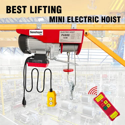 Miniatura 2 de Polipasto eléctrico 2 en 1, 1760 libras cabrestante de polipasto eléctrico con control inalámbrico de 98 pies y control remoto con cable, polipasto