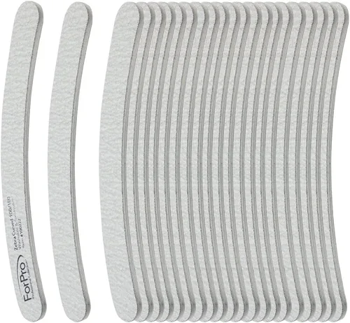 Miniatura 2 de ForPro Professional Collection Zebra - Tabla de espuma curvada, grano 100/180, limas de uñas de manicura y pedicura de doble cara, 7 pulgadas
