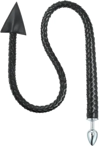 Metal Anal Plug Pu Cuero Látigo Sexo Anal Cola Cosplay Butt Plug Juegos para adultos Rendirse y controlar Juguetes sexuales anales
