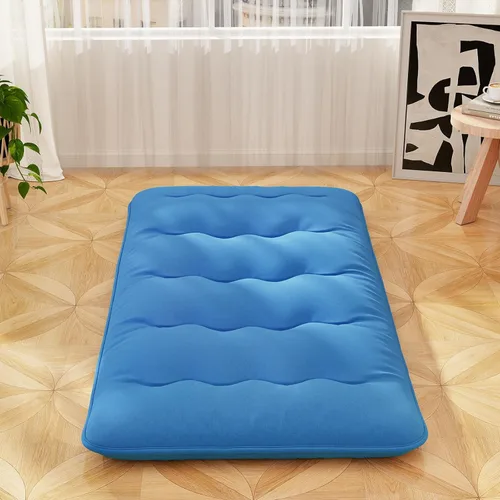 Miniatura 26 de Giantex Colchón japonés de suelo, colchón futón de 4 pulgadas con funda lavable y bolsa de almacenamiento, colchón plegable enrollable para tatami