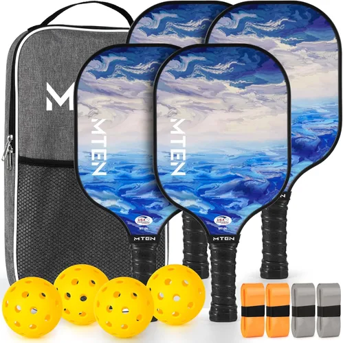 Miniatura 11 de Pickleball Paddles Set of 2 or 4, or Single Paddle – USAPA Approved Fiberglass Surface Pickleball Rackets Set for Men & Women azul (blue*1)