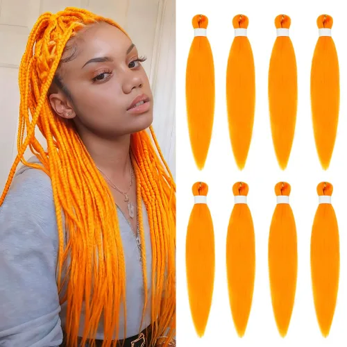 Miniatura 74 de 8 paquetes de extensiones preestiradas - 16 pulgadas de cabello trenzado premium, 55G/paquete, sin picazón, fijación en agua caliente, textura Perm