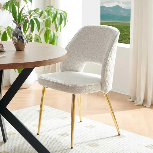 Miniatura 6 de Homedot Juego de 2 sillas de comedor, sillas de cocina modernas para el hogar, silla tapizada para sala de estar, silla lateral única con respaldo