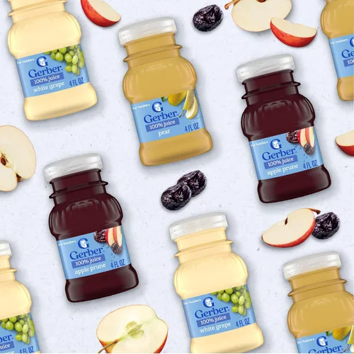 Miniatura 9 de Gerber Zumo de ciruela de manzana, jugo sin OMG de concentrado, hecho para niños pequeños, botellas de 4-4 onzas líquidas por paquete (paquete de 6)