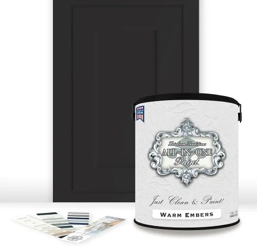 Miniatura 149 de Pintura TODO EN UNO, Abbey (gris cálido), Muestra de 8oz - Pintura duradera para gabinetes y muebles. Imprimación y capa superior incorporadas,