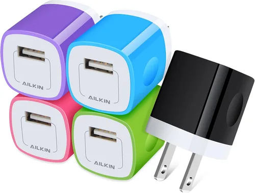 Miniatura 9 de [Paquete de 5/1 puerto] Adaptador de cargador USB de CA, enchufe de pared, enchufe de carga rápida, caja de alimentación cubo para iPhone 14 13 15
