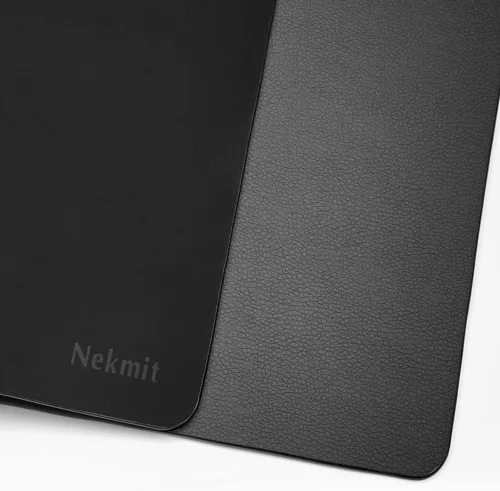 Miniatura 6 de Nekmit Almohadilla de cuero para escritorio, 36 x 20 pulgadas, plana, antideslizante, impermeable, color negro