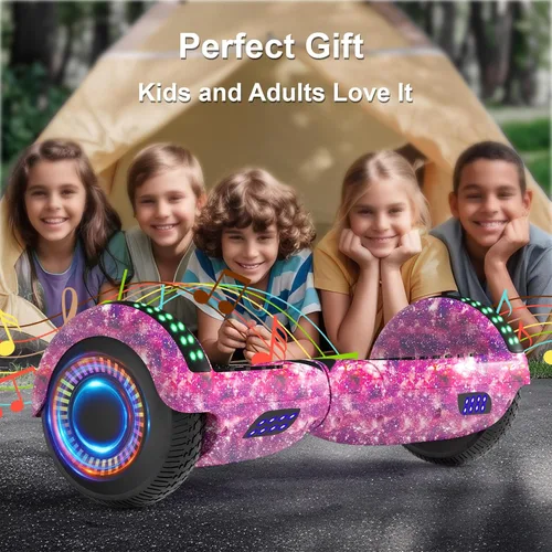 Miniatura 7 de Kids Scooter with Bluetooth Speaker & Corlorful LED Lights, Dual 250W Motor 7.5 Mph Speed, Gifts for All Ages púrpura (Galaxy Purple)