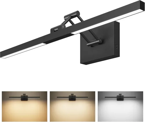 Miniatura 15 de VONLUCE Luz LED de Tocador de Baño de 24", Luces LED Modernas de Tocador 3CCT con Cabezal Giratorio de 360° y Brazo Oscilante, Lámpara de Baño
