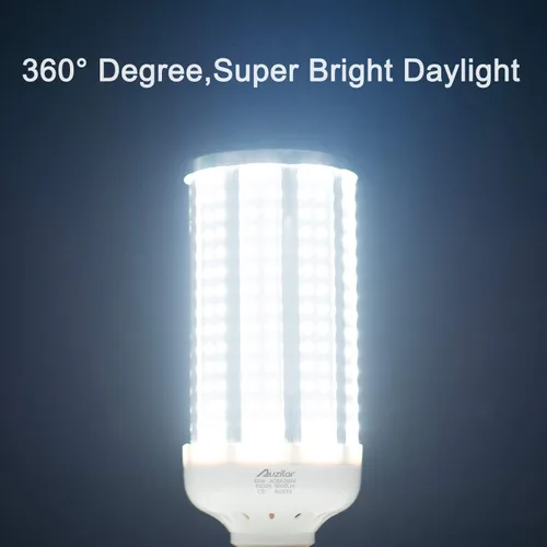Miniatura 5 de Paquete de 2 bombillas LED de maíz (equivalente a 500 W) de 60 W, 6000 lúmenes, 6500 K, gran área, luz blanca fría, E26/E27, base mediana