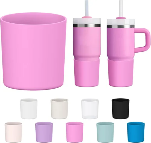 Miniatura 49 de WUQID Bota de silicona superior compatible con Stanley Quencher H2.0 e IceFlow Flip y ProTour de 40oz 30oz 20oz 14oz, se ajusta al mismo diámetro