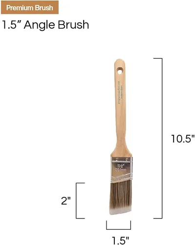 Miniatura 4 de Vermeer Pinceles de pintura, paquete de 6, pinceles de banda angular de 1.5 pulgadas para todas las pinturas y manchas de látex, óleo, mejoras