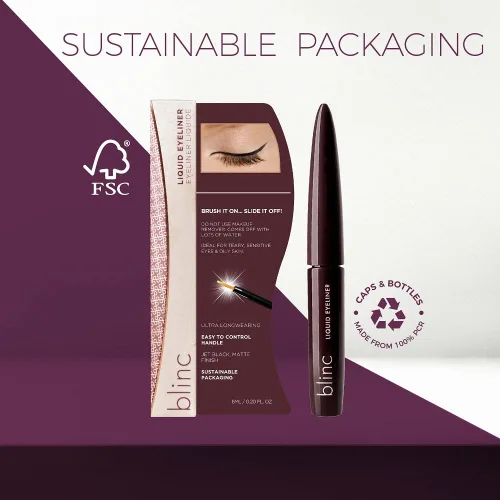 Miniatura 7 de Blinc Delineador de ojos líquido Tubing, ultra duradero, altamente pigmentado, a prueba de manchas con punta precisa, vegano, sin gluten y libre