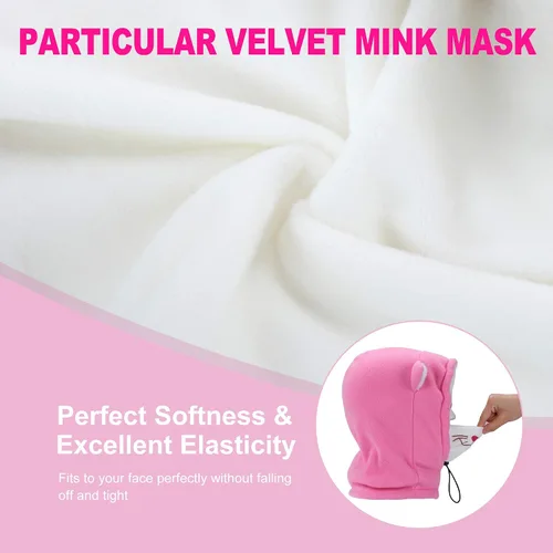 Miniatura 2 de Vorshape Pasamontañas para niños, máscara de esquí para clima frío, máscara facial de forro polar con capucha, resistente al viento, sombrero