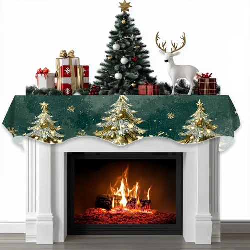 Miniatura 16 de BVBOX Bufanda Decorativa para Repisa de Chimenea Navideña, Cubierta Corredor para Repisa de Chimenea de Navidad e Invierno
