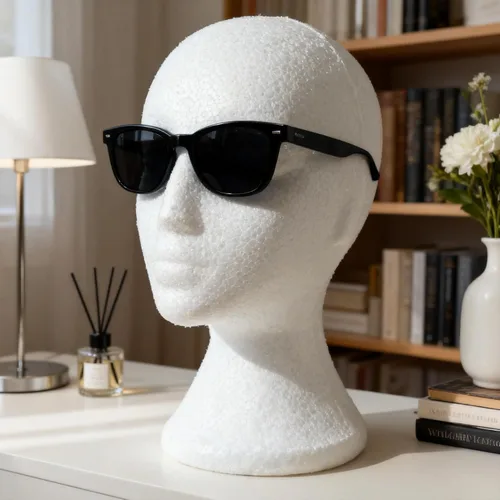 Miniatura 5 de Maniquí de espuma, modelo de cabeza femenina para exhibir pelucas y sombreros, maniquí de espuma blanco (gris)