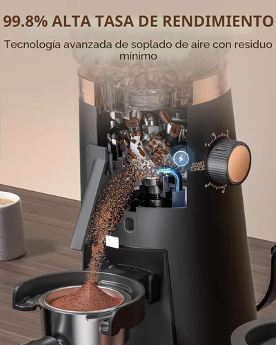 Miniatura 3 de AMZCHEF Molinillo de café de dosis única, molinillo de rebabas de 75 ajustes, rebabas cónicas de 1.575 in, diseño antiestático y de baja retención