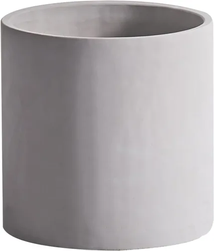 Maceta de 11 pulgadas para plantas, maceta grande de cemento con orificio de drenaje, macetas de concreto modernas de mediados de siglo para Gris