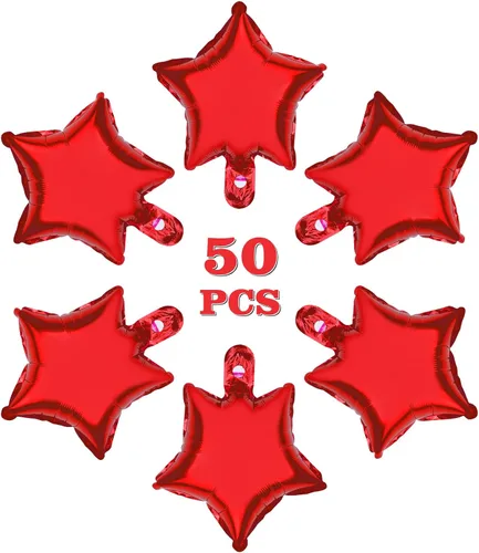 Miniatura 8 de Globos de estrella, 50 globos de aluminio dorados en forma de estrella de 10 pulgadas para fiesta de cumpleaños, ceremonia de graduación, boda