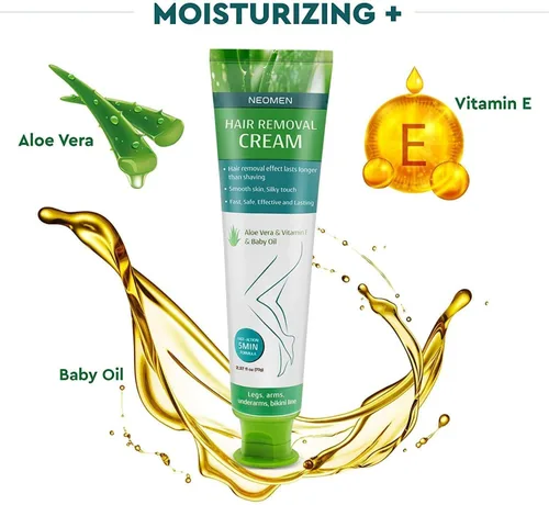 Miniatura 6 de Crema depilatoria para hombres y mujeres: depiladora sin dolor para pieles sensibles y áreas íntimas, hidratante con aloe vera y vitamina E, segura