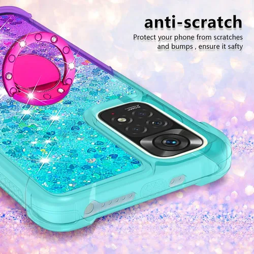 Miniatura 4 de Funda para teléfono Xiaomi Redmi Note 11S, funda para Redmi Note 11 4G, brillante efecto arena movediza TPU parachoques con cuatro esquinas cubierta