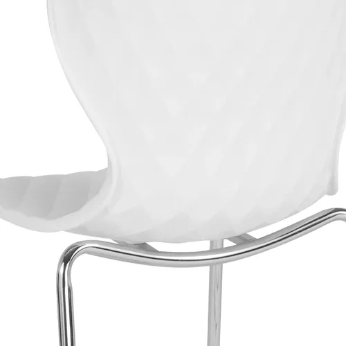 Miniatura 6 de Flash Furniture Silla apilable de plástico blanco con diseño contemporáneo Lowell