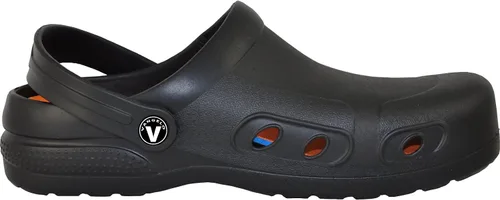 Miniatura 5 de VANGELO Zuecos profesionales antideslizantes para hombre, zapatos de trabajo para enfermera, zapatos de chef, zapatos de chef, color negro, blanco
