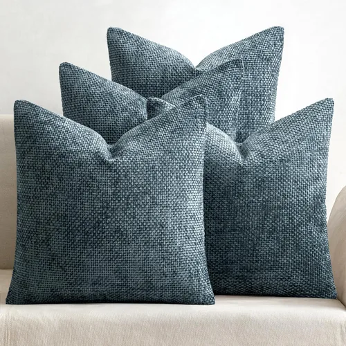 Miniatura 7 de MIULEE Paquete de 4 fundas de almohada para sofá, 16 x 16 pulgadas, fundas de almohada decorativas de felpilla suave color crema, fundas de cojín