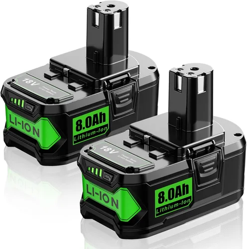 Paquete de 2 baterías de litio de 8.0 Ah de repuesto para Ryobi de 18 V compatibles con batería Ryobi de 18 voltios ONE+ Plus P102 P103 P104 P105
