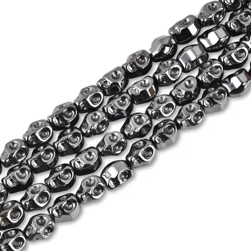 Miniatura 12 de HAAMIIQII 35 piezas de cuentas de gema suelta de hematita negra natural de 12 mm en forma circular, cuentas de piedra espaciadora para hacer