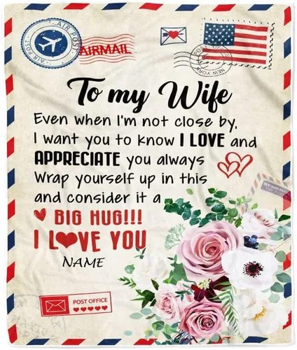 Miniatura 37 de Manta personalizada con texto en inglés «To My Wife from Husband When I Tell You I Love You Wife», manta de forro polar personalizada