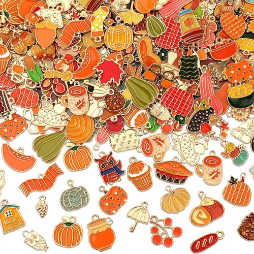 Miniatura 12 de SANNIX 350 piezas al por mayor de lote de joyería para hacer abalorios surtidos colgantes para bricolaje, collar, pulsera, pendientes, suministros
