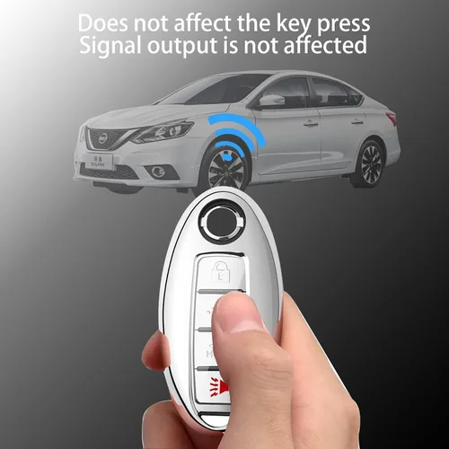 Miniatura 6 de Kirsnda Funda para llavero Nissan con llavero, TPU suave que protege la llave del coche compatible con Altima Rogue Maxima Pathfinder, ect 3/4/5 Azul