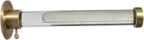 Miniatura 11 de Gancho para ropa montado en la pared, acabado de latón pulido, barra de Lucite resistente con soportes dorados, organizador de armario para abrigos