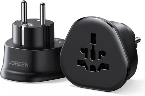 UGREEN Adaptador de viaje de enchufe europeo, US/UK/CA/MX/AU/JP/CN/NZ/PH a UE (tipo F), convertidor de clavija internacional a UE, cargador de toma